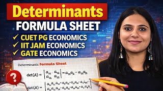 Determinants Formula Sheet | CUET PG ECONOMICS PREPARATION | IIT JAM ECONOMICS COACHING | GATE ECO