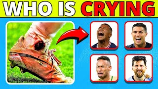 😭Who is Crying? Guess the Player by Injury, Red Card, and Sad Moment featuring Ronaldo, Messi,Mbappe