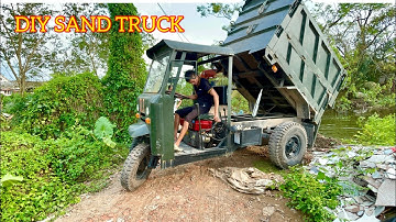 Dàn công nông chở cát đổ ben xem cực đã | Máy xúc múc cát lên ô tô tải | Excavator truck