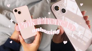 iphone 13 aesthetic unboxing ✨ [ pink + 256gb ]