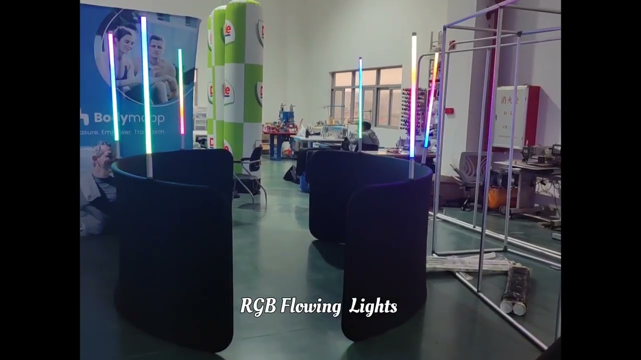 RGB LED Lights 360 Photobooth Circle Enclosure Banner Backdrops by Milin Displays 