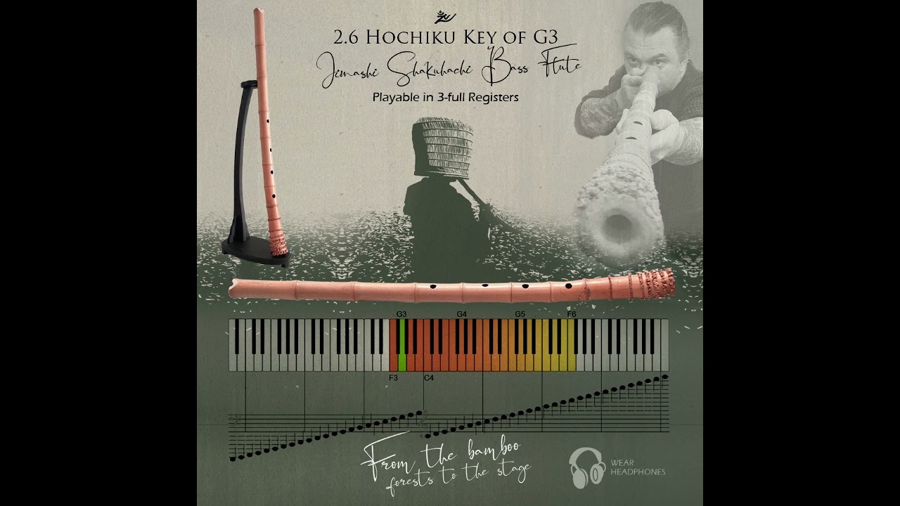 G3 Hochiku Jinashi Shakuhachi Yoshin Series Bass Flute