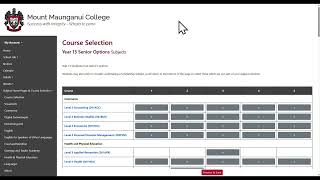 Year 12 & 13 Subject Selection