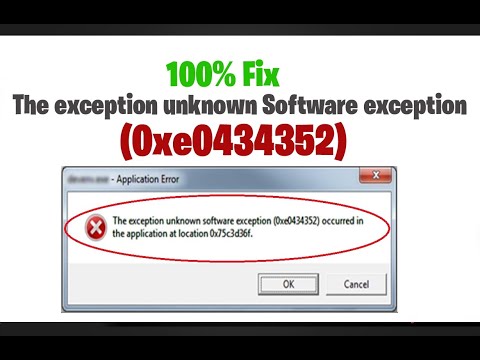 The Exception Unknown Software Exception (0xe0434352) in windows 10/8/7