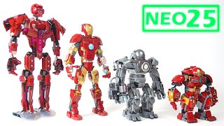 LEGO Iron Man Mark 85 Figure VS Hulkbuster VS Iron Monger VS Arishem | Mech Size Comparison