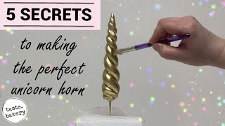 5 Secrets HOW TO Make a (perfect) UNICORN HORN for a UNICORN CAKE EASY | TASTE BAKERY