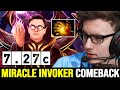 MIRACLE First Invoker Game in New Patch — Comeback vs Cr1t