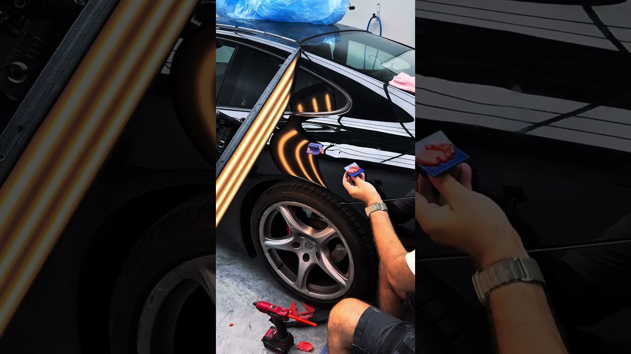 Ремонт сложной вмятины по технологии PDR