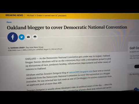 Zennie Abraham One Of 1st Bloggers To Cover 2008 Democratic National Convention: Google Covers It Up