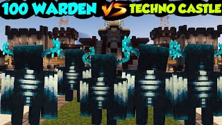 100 Warden Army Vs Techno Gamerz Castle | Minecraft (Hindi)