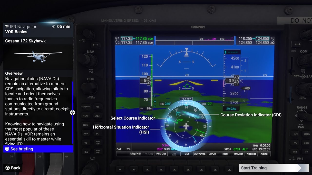 Microsoft flight simulator Walkthrough  PT20 IFR Flight training VOR an RNAV Basics