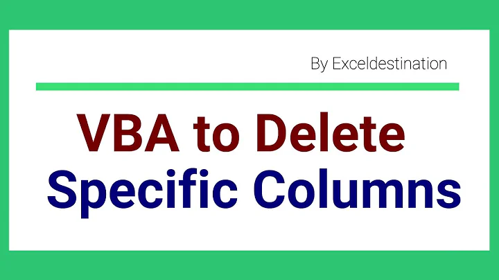 VBA to Delete Multiple Columns based on Headers - Excel VBA Macro Example