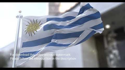 Uruguay flag with 3d effect blowing in the wind 3D Flag V2 long