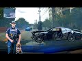 CONVICTED Felon in Challenger Scatpack spins out an CRASHES running from APD K-9 UNIT