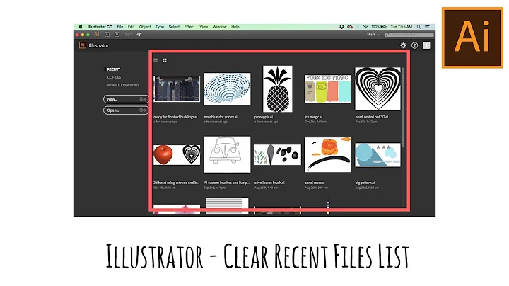 Illustrator CC - Remove files from the recent file list