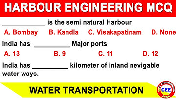 Harbour Engineering mcq | water transportation | civil engineering mcq | ports mcq | GATE mcq | SSC