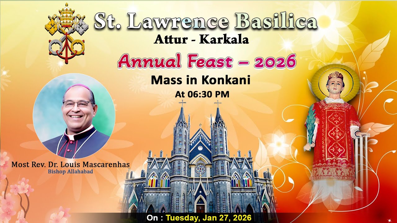 St Lawrence Basilica, Attur | Annual Feast | Day 3 | Mass in Konkani ...