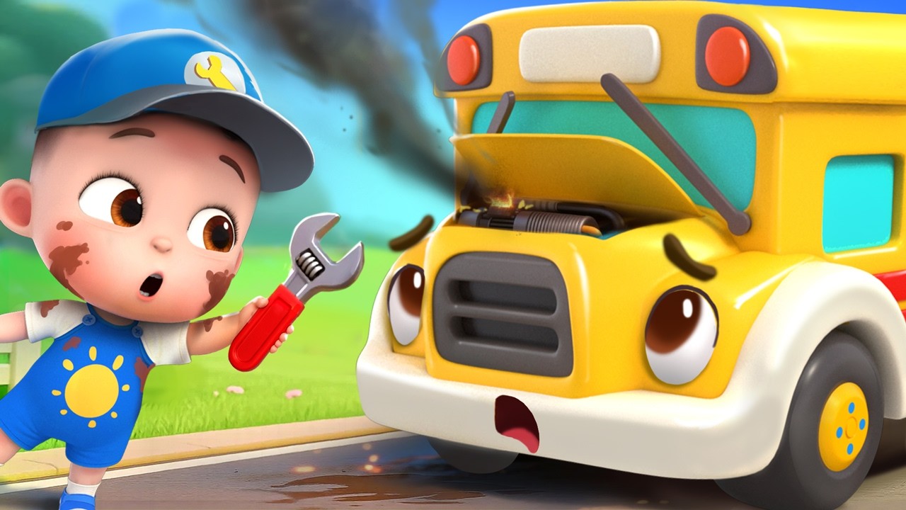 The Wheels on the Bus (Broken Bus Version) | 英語の歌 | 子ども向け英語聞き流し | 子どもの歌 | 童謡 | リアとチャチャ | LiaChaCha