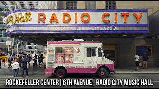 Walking Around Rockefeller Center, Sixth Avenue and Radio City Music Hall, New York Street Walk