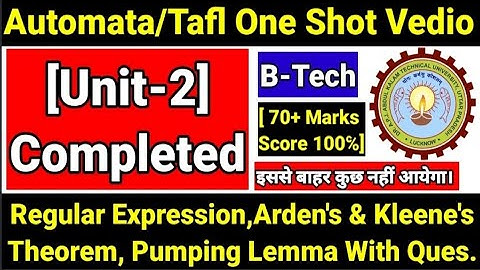 Automata Aktu Unit 2 |Toc| Regular Expression | Arden