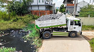 First Start a New Project Landfill on Flooded Area By Bulldozer with 5ton Truck