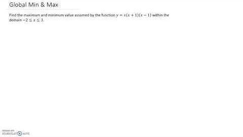 Example: Global Max & Min