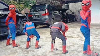 anak anak spiderman lomba 17an