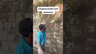 Chapisco com vassoura presta #Construções #Obra #Pedreiro #Dicas