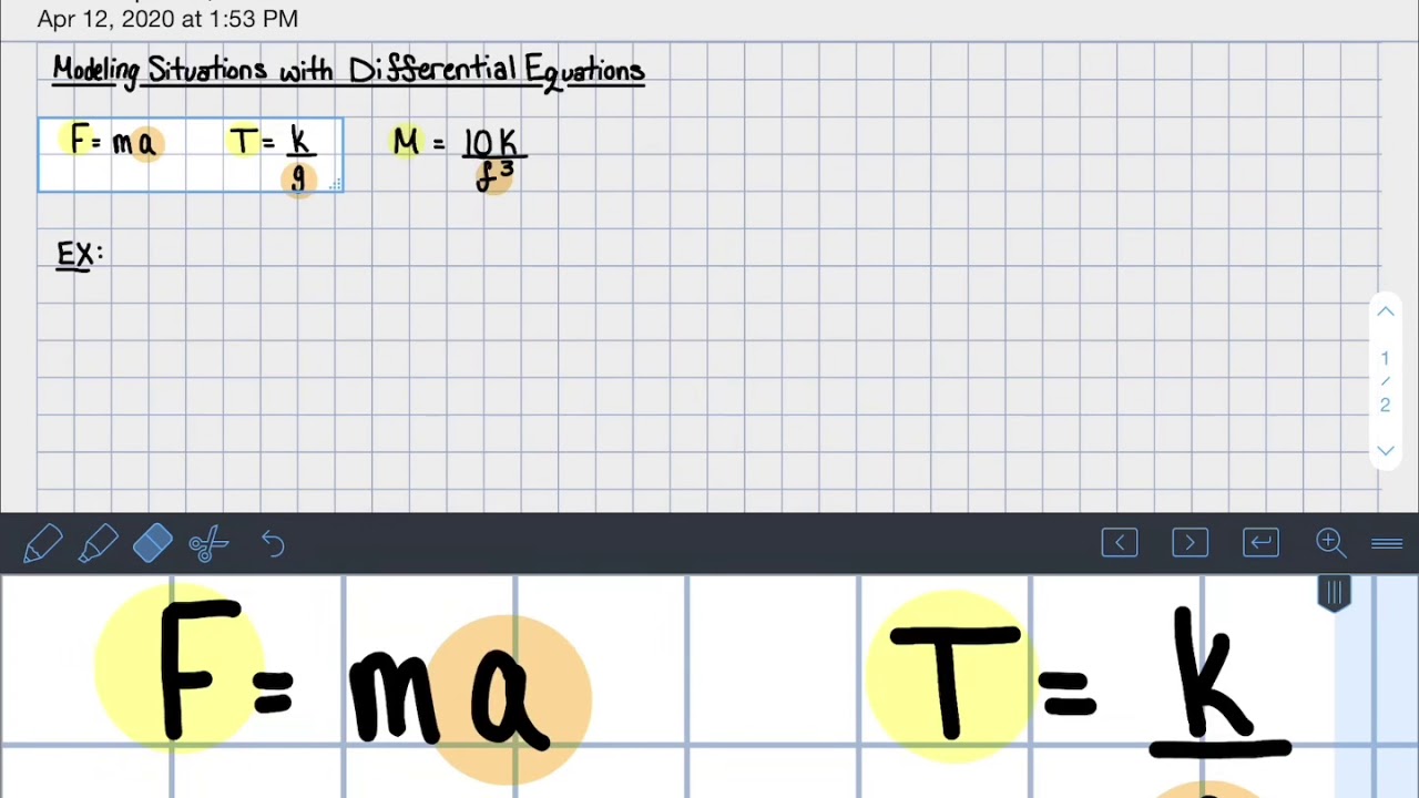 Calculus AB: Modeling and Verifying Solutions to Differential Equations Workshop