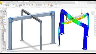 Autodesk inventor 2026  Beam Bolt connection + Welding +Stress Analysis Exercise 174