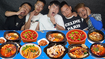 Hưng Troll | Thử Thách Người Cuối Cùng Ngừng Ăn Khuya 12h Đêm Ăn Hết Menu Mỳ Cay Cấp Độ 7 Thắng 500$