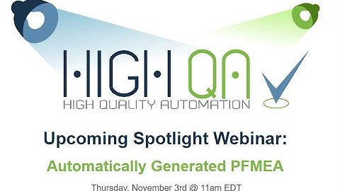 Spotlight Webinar Automatically Generated PFMEA