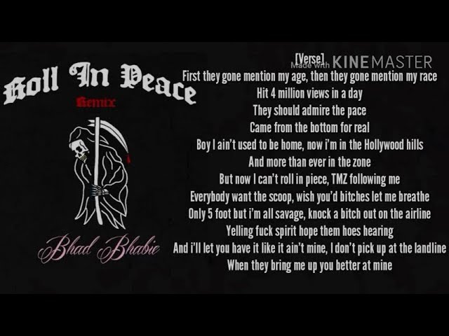 Bhad Bhabie- Roll In Peace REMIX (Lyrics)