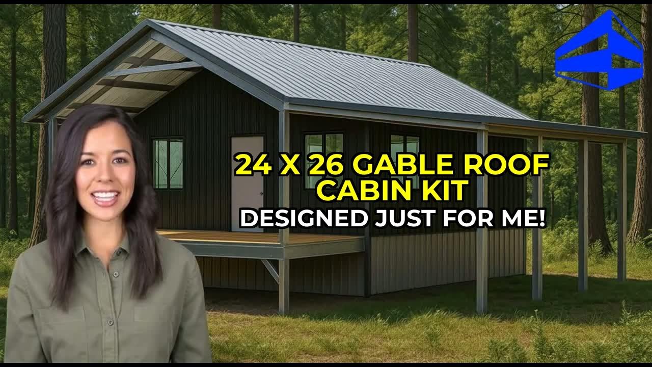 Build Your Dream Cabin: Discover Our 24x26 Gable Roof Kit [With Carport]
