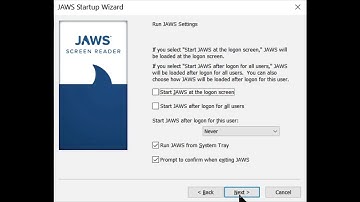 Using the JAWS Startup Wizard
