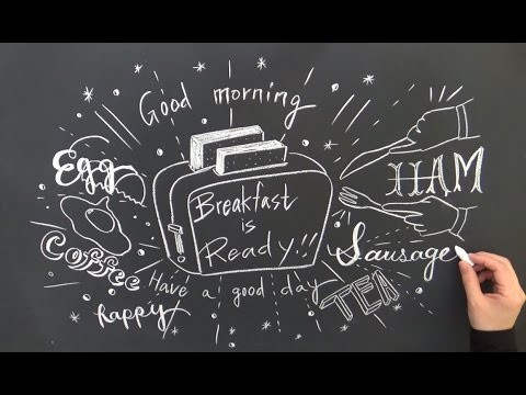 イラストとチョークレタリングで描く大人黒板 Diy Chalkart Chalklettering Youtube