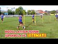 Latihan teknik sepakbola dan variasinya. Passing-first touch-dribbling-shooting-heading