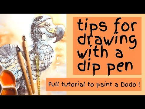 How to use a ruling pen - with ink, watercolour paint and masking