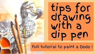 Tips for drawing with dip pens