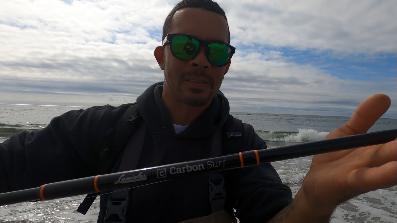 LAMIGLAS CARBON SURF Review/1st time usage on Non-Stop Bluefish in the SURF/Long  Island fishing 