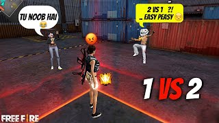 Hard Gameplay ,but Never die  [1Vs2] .Garena free fire