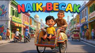 Naik Becak 🚲 Lagu Anak Balita Indonesia | Video Animasi 3D Lucu & Edukatif