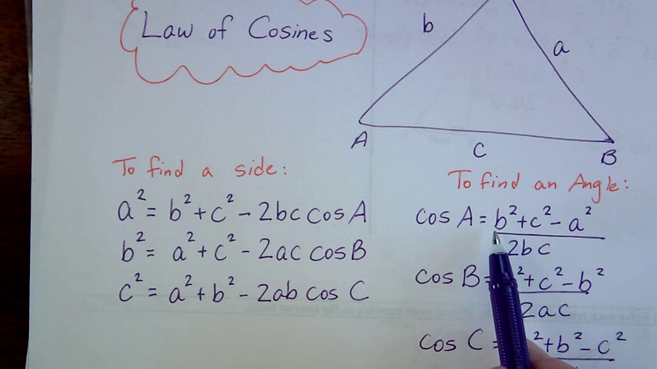 PreCalculus 12 2 Law Of Cosines Introduction YouTube PreCalculus 12 2 Law Of Cosines Introduction YouTube