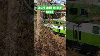 October 26 2025 Go train 337 Under the new bridge in St Cathairnes #railfan #gotrain #train