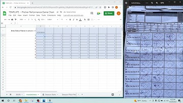 High School Baseball Game Chart -- Google Sheets Template