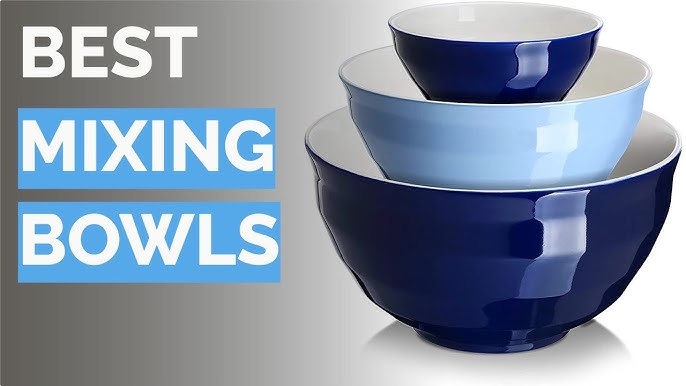 AVACRAFT 18/10 Stainless Steel Mixing Bowls with Lids, Non Slip Silicone Base Bowls with Handle, Mixing Bowl Set with Pour Spouts & Measurement