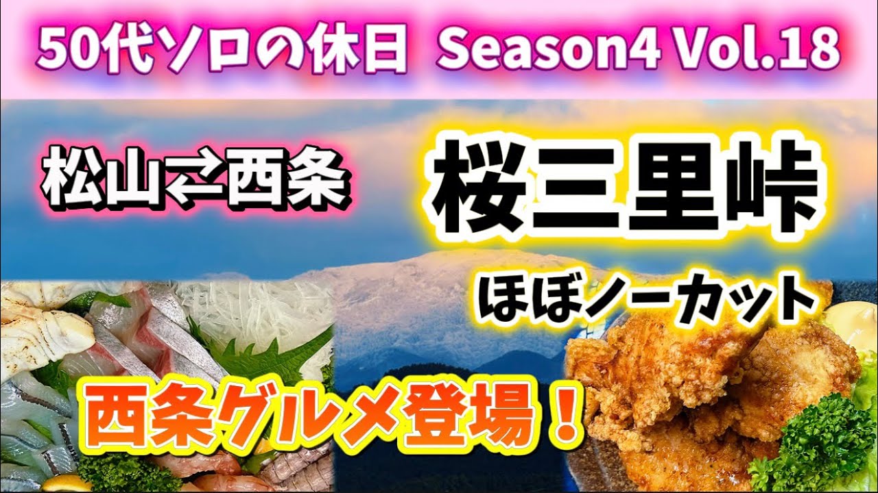 【50代ソロの休日 松山⇄西条】桜三里峠！愛媛穴場ドライブ！西条グルメ登場！
