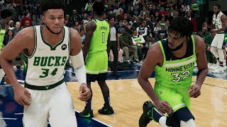 Milwaukee Bucks vs Minnesota Timberwolves - NBA Today 3/19/2022 Full Game Highlights - NBA 2K22 Sim