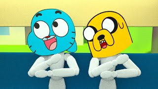 WHEELS ON THE BUS BUT WITH Gumball &amp; Adventure Time | Funny Sounds