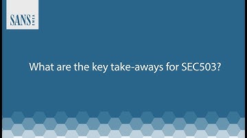 Key Take-Aways from SEC503: Intrusion Detection In-Depth
